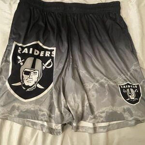 Raiders Black and Gray Men's Athletic Shorts